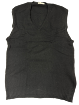 VTG 1960s Allen Solly Lambswool V-Neck Sweater Vest Black L/XL UK Mod Prep - $39.55