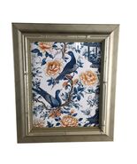 Burnes of Boston 13x11&quot; Silver Bamboo Frame with Chinoiserie Bird Floral... - $372.42 MXN
