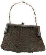 Vtg Silver Tone Mesh Flapper Purse Handbag Circa 1920s Metal Woven Clutch - $29.99