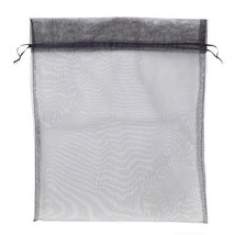 [Pack Of 4] Medium (10in x 12in) Black Organza Bag with Drawstrings - £14.18 GBP