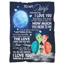 Cute Turtle Couple In Love Fleece Blanket Christmas Romantic Quote Gift For Wife - $58.11+