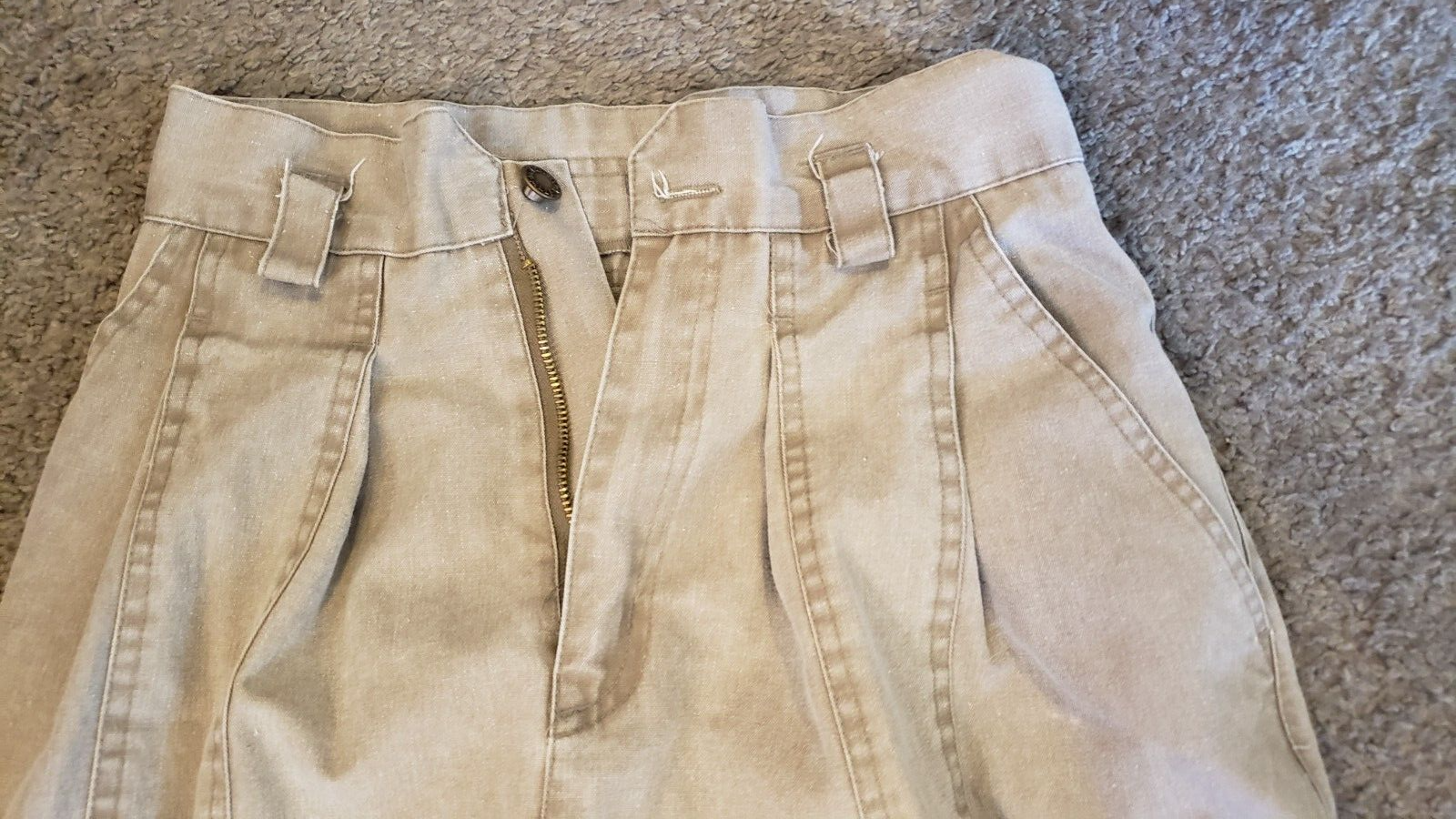 Vintage 80's Donna Justin Allen Marroncino Pantaloni Pieghe Sul Davanti Size 5-6 Item image 3