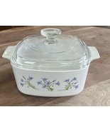 Corning Ware A-1.5L Blue Dusk Flowers Casserole Dish With Lid  EUC - $26.12 CAD