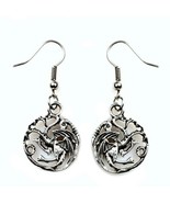 Targaryen Dragon Earrings 1.5&quot; Game of Thrones Stainless Steel Wires Dro... - $148.39 MXN