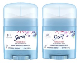 2Pack Secret Invisible Solid Antiperspirant Deodorant, Powder Fresh, 0.5 oz Each - £10.16 GBP