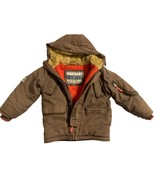 Manta Ray mantaray Boys Size 5 Brown Winter Coat fur trim hood Zip Up Sl... - £12.06 GBP