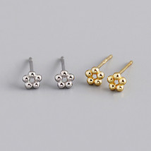 Simple Sweet Hollow Plum Blossom Flower Stud 18k Gold Plated Minimalist Earrings - £28.85 GBP