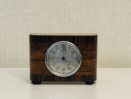 Antique Rosewood Art Deco Mechanical Desk Alarm Clock, GB - £211.96 GBP