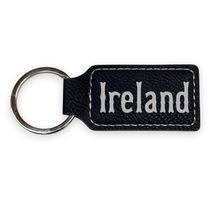Keychain - Rectangle - ireland - Leather (Black/Silver) - $21.49 CAD