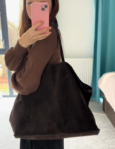 ZARA BNWT 2025. BROWN SUEDE MAXI SHOPPER BAG. 6136/410/700 - $242.30