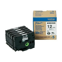 Brother HGe-231 5PK Black On White Label Tape. 12mm - $1,211.18 MXN