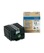 Brother HGe-231 5PK Black On White Label Tape. 12mm - $64.79