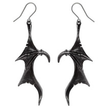 Alchemy Gothic Wings of Midnight Earrings Dragon Wing Surgical Steel Hooks E463 - £27.32 GBP