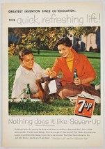 1959 Print Ad 7up Soda Pop Couple Drink Seven Up &amp; Feed a Squirrel - £13.68 GBP