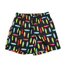 George Shorts Mens M Black All Over Print Elastic Waist Drawstring Trunks - $18.69