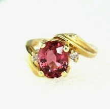 3 ct TOURMALINE Solitaire Diamond Ring Real Solid 14 K Gold 5.8 g SIZE 6 - £707.32 GBP