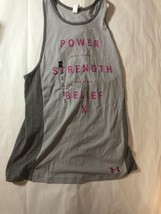 NWT Under Armour UA Women’s Power in Pink Inset Tank Power Strength Beli... - $19.79