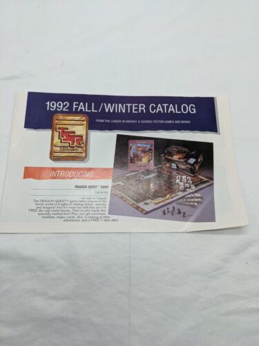 TSR 1992 Fall Winter Catalog - $9.90