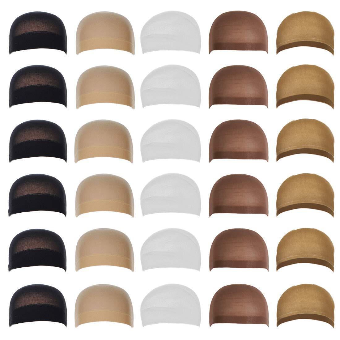 Primary image for 12 pieces Stocking Wig Caps 5 colors Stretchy Nylon Wig Caps for Women & Men  .