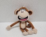 Vintage 5&quot; Bobby Jack Monkey Plush With Backpack Keychain Clip - £19.34 GBP