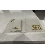 4  Greek  Placemats embroidered Gold Floral Design Beautiful - $29.70