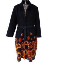 Afro Style Elegant Women Cardigan Vintage Long Sweater Coat 33-34 Dark Blue Sz S - £62.95 GBP