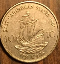 1981 East Caribb EAN States 10 Cents Coin - £0.99 GBP