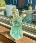 Cultus Bay Glass Studio Blue Angel Christmas Art Glass Paperweight - €73,41 EUR