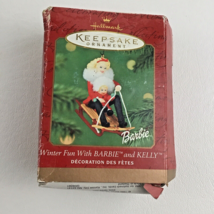 Hallmark Keepsake Christmas Tree Ornament Winter Fun With Barbie &amp; Kelly Vintage - £18.16 GBP
