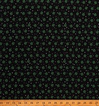 Cotton St. Patrick&#39;s Day Clovers Black Fabric Print by Yard D568.01 - £10.31 GBP