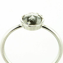 Rose-Cut Diamond Bezel Ring Round Fancy Gray Color 14K White Gold 0.92 Carat - £928.29 GBP