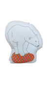 MIMI LOU Pillow White Bear Printed Stuffed 100% Cotton Comfy White Size 9&#39;&#39;X7&#39;&#39; - £30.36 GBP