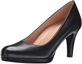 NEW Naturalizer Women&#39;s Michelle Pump Shoes 100% Genuine Leather Black 7 Wide - £68.68 GBP