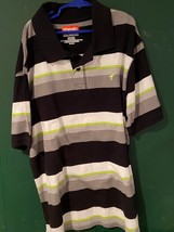 Boy&#39;s Wrangler Black/Gray Striped Collared Top XXL (18) *Pre Owned ddd1 - £7.96 GBP