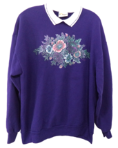 Vintage Morning Sun Sweatshirt Womens XL Colorful Flowers Winter Sweater... - $25.69