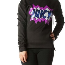 Juicy Couture Sequin &quot;Juicy!&quot; Logo Black Scuba Sweatshirt Women&#39;s Top Size S - £11.86 GBP