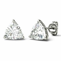 1.00Ct Trillion Cut Moissanite 925 Sterling Silver Push Back Stud Earrings - £123.22 GBP