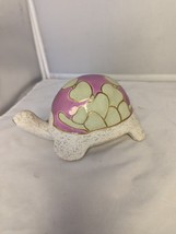 Turtle Speckled Metal Cloisonne Enamel Paint Gold Signed Green Gift Tortoise Fun - £40.21 GBP