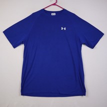 Under Armour Heat Gear TShirt L Blue Short Sleeve Lightweight Athletic Mens - $10.87