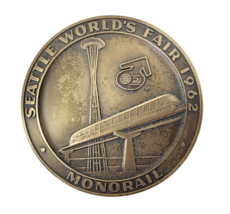 Seattle World`s Fair 1962 Large Monorail Bronze Medal 3&quot; ( Very Scarce ) - $473.45