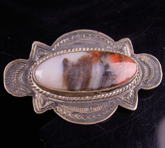 Antique Scottish Agate Brooch - sterling silver pin - victorian jewelry ... - $145.00