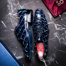Marco Di Milano Genuine Pirarucu Exotic Lace-Up Shoes Olivieri Royal Blue image 11