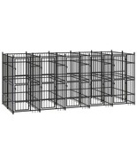 vidaXL Dog Kennel Black Powder-Coated Steel 99.1 sq ft Sturdy - $53,710.34 MXN