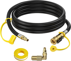 7FT Quick Connect RV Propane Hose with 1/4&quot; Safety Shutoff Valve and 1/4... - $31.39