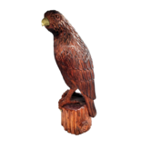 Wood Carved Eagle Falcon Hawk With Brass Beak And Talons  Korea 22” - $145.00