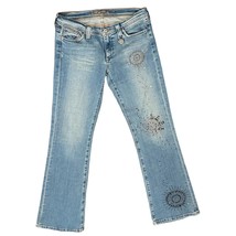 Vintage Y2K Hippie Sun Embellished Flare Low Rise Jeans Size 11 NEW No Tags - $30.35