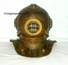 Antique Diving Helmet Boston Old style  US Navy Mark V Scuba 6&quot; Model Replica - £59.79 GBP