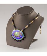 Placcato Oro Costume Smalto Elephant Ciondolo Con Perline Accenti - €432,53 EUR