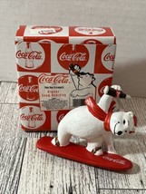 Enesco 1995 Coca Cola Polar Bear Figurine Tree Ornament “Always Snow Boarding” - £7.53 GBP
