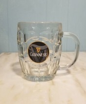 Guinness Dimpled Beer Mug Harp Logo Dublin Brewery Collectible Clear Glass USA - £7.69 GBP